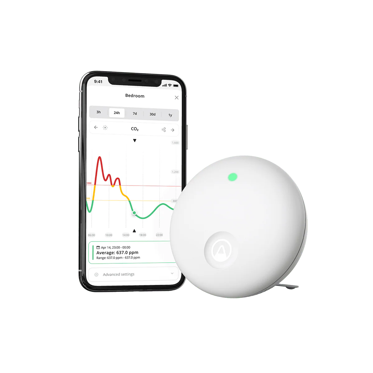 Airthings Wave Enhance Indoor Air Quality Monitor