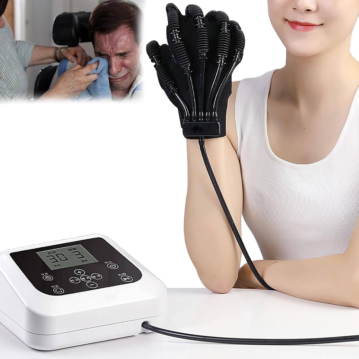 Finger Orthoses Exercisers Functional Hand Splint for Long-Term Relief Exercise Five Fingers Manual Training,Left,XL