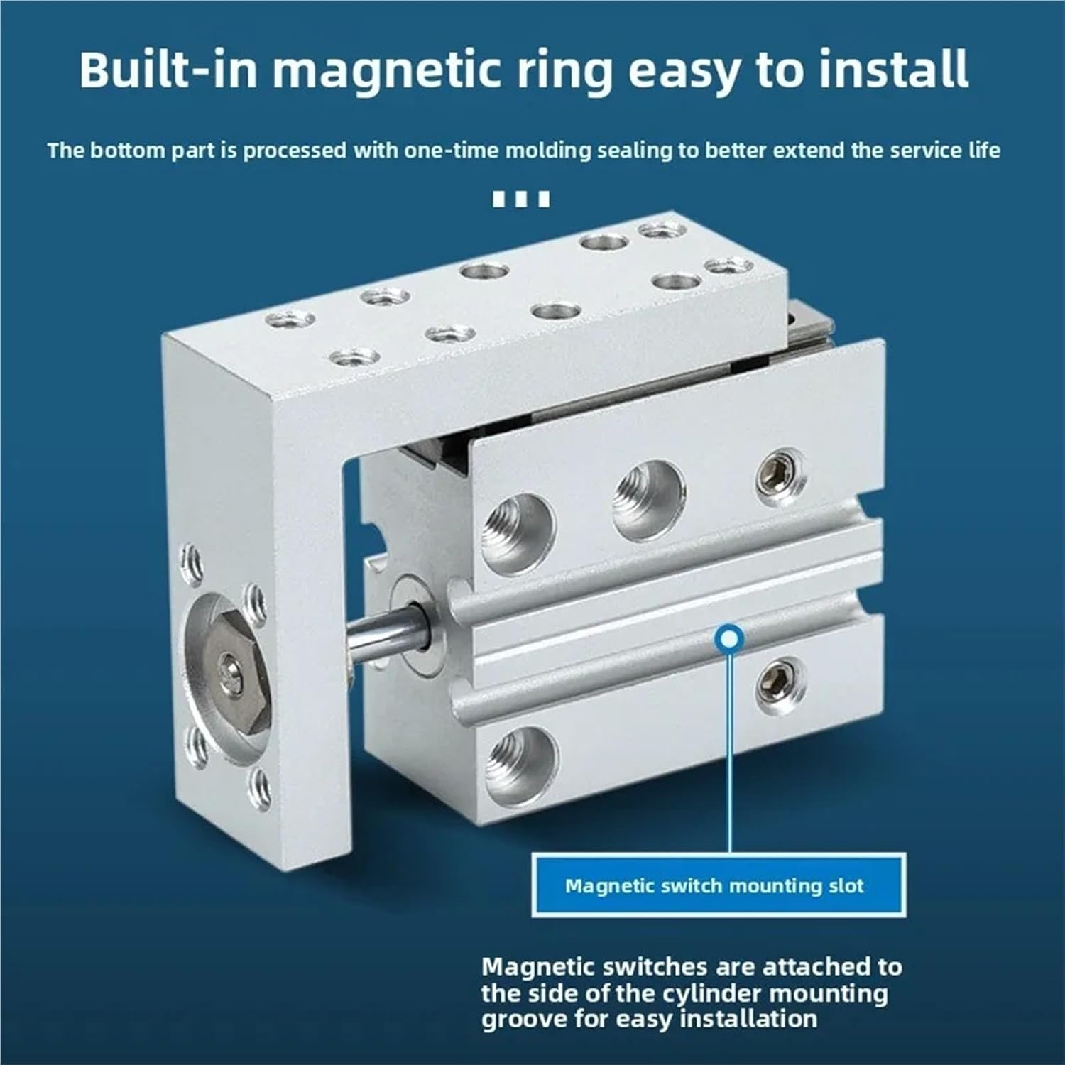 HLH Rail Cylinder HLH6 HLH10 HLH16 HLH20 Series Side Rail Precision Sliding Table Cylinder HLH16X20S HLH20X60S HLH10X30S(5S,HLH10)