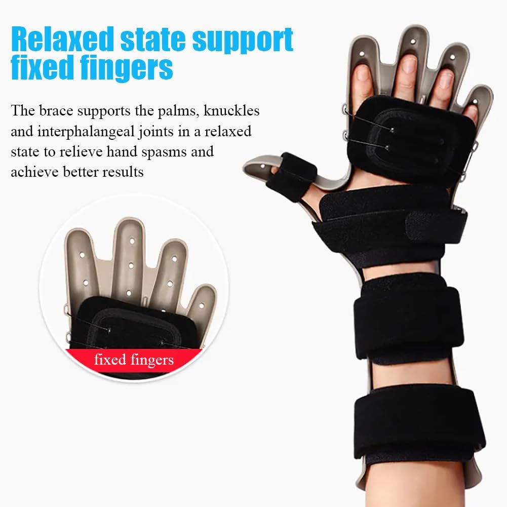 Finger Splint Extension Board, Finger Rehabilitation Device, BOA Lacing System, Quadruple Pressure Fixation, Strap Elastic Adjustable, for Stroke, Hemiplegia, Traumatic Brain Injury