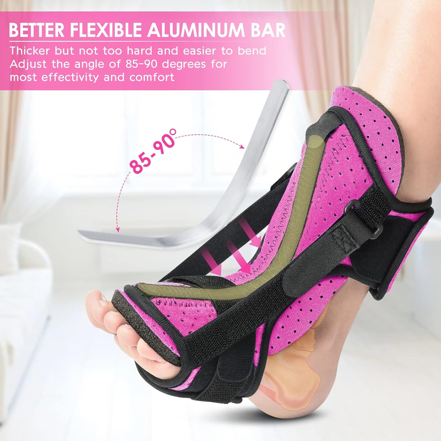 Plantar Fasciitis Night Splint: 2 Packs 2022 Upgraded Plantar Fasciitis Brace with Soft Memory Foam Pad | Ankle Brace for Plantar Fasciitis Relief Achilles Tendonitis Relief Foot Drop Heel Arch Pain