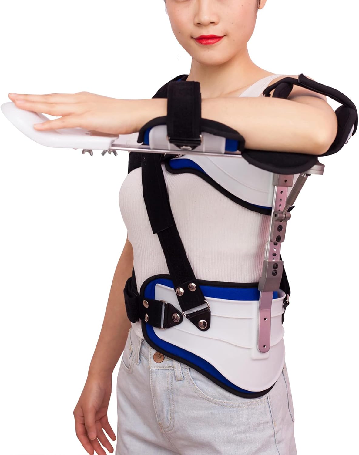 Shoulder Abduction Immobilizer for Adjustable Arm Sling Improved Broken Fractured Elbow Protection and Stability Helps Support Raise Arm Rehabilitation Surgery Dislocated Strains Tears