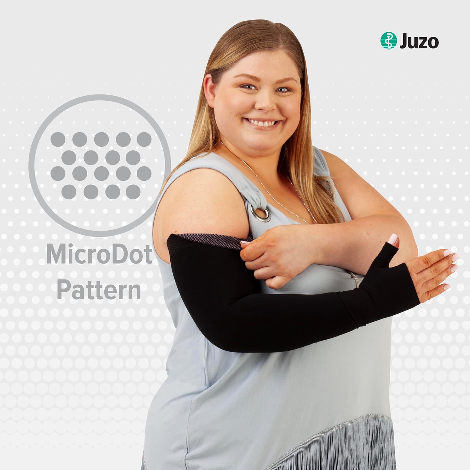 Juzo Dynamic Varin 3512 30-40mmhg MAX Armsleeve with Silicone Top Band for Women