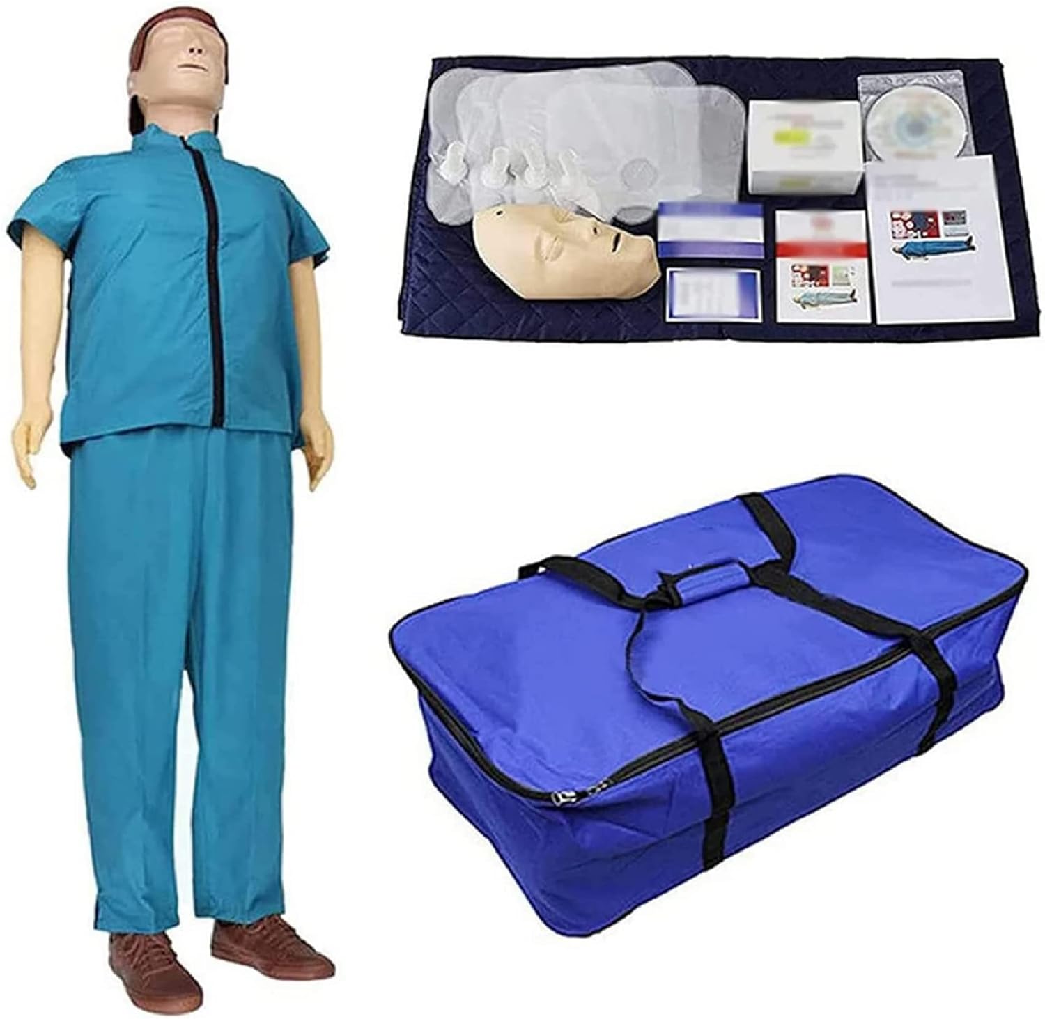 5.4Ft CPR Manikin Adult Training Full Body Kit, Cardiopulmonary Resuscitation Simulator First Aid Training Medical Model, for Doctor N Training Medical Teaching