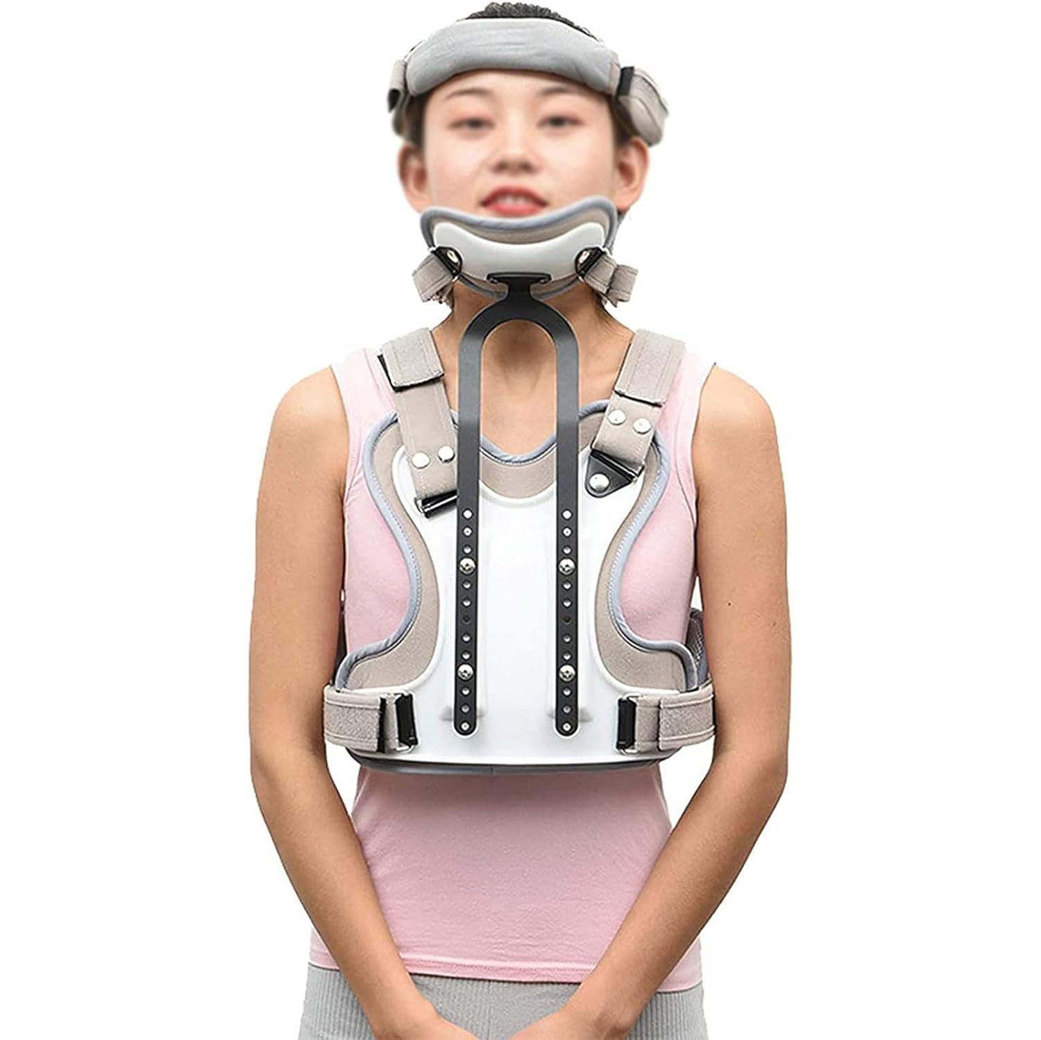 Head and Neck Chest Orthosis, Adjustable Cervical Thoracic Orthosis, Orthosis Cervical Thoracic Halo Brace Neck Posture Orthosis for Fracture Support, Cervical Rehabilitati(