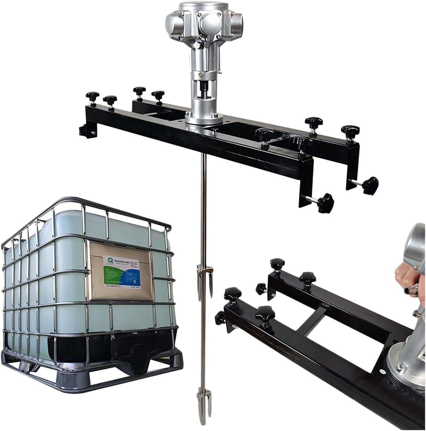 Pneumatic Paint Mixer Machine, 264 Gallon 1000L Air Agitator Blender Stirrer, Paint Coating Mixer Stirring Machine(3 Cylinders)