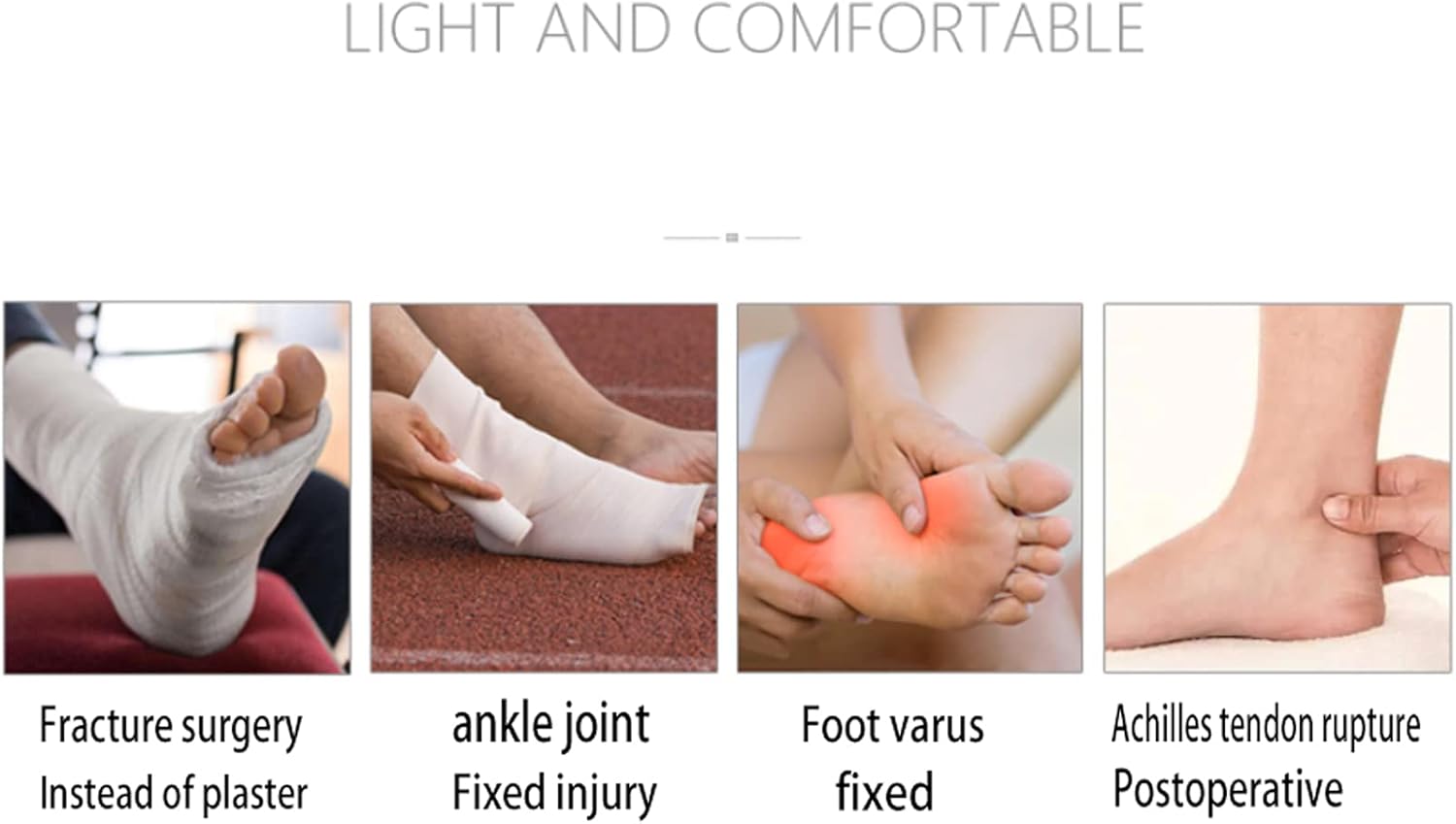 Fracture Orthosis Boot Ankle Brace Length Calf Guard Non-Slip Sole Comfortable and Breathable (Left-S