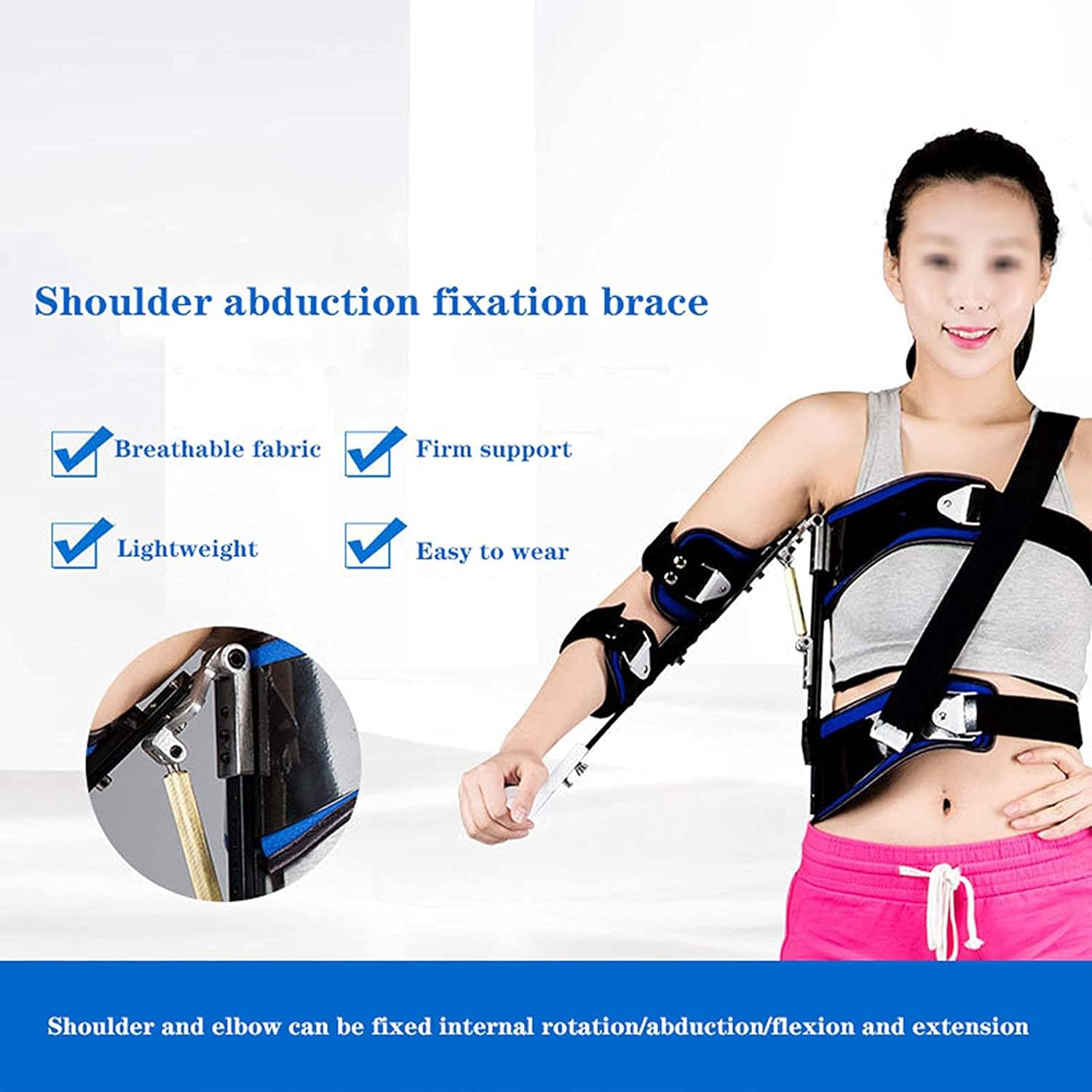 Shoulder Abduction Injury ​for Shoulder Injury Torn Rotator Cuff Sublexion Surgery Lightweight Breathable Wrist Elbow Support Dislocation Fracture Sprains Broken Arm for Adults