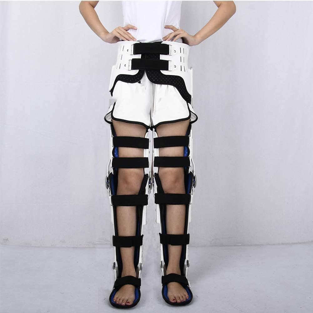Orthopedic Hinged Knee Brace with Foot Pad for Adults, Hip Sacrum/Waist/Knee Ankle Foot Joint Fixation Brace, Legs Can Be Bent, Include Left and Right Feet