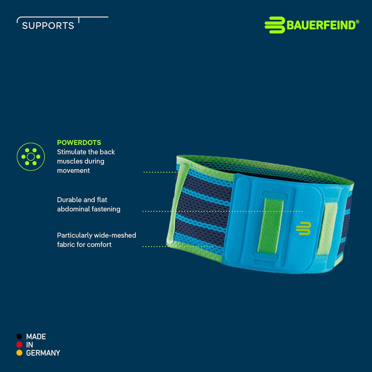 Bauerfeind Sports Back Support - Breathable Compression - Back Panel Features Anatomically Contoured Pad with Nubs for Massaging Effect - Air Knit Fabric Breathable, Durable, Washable