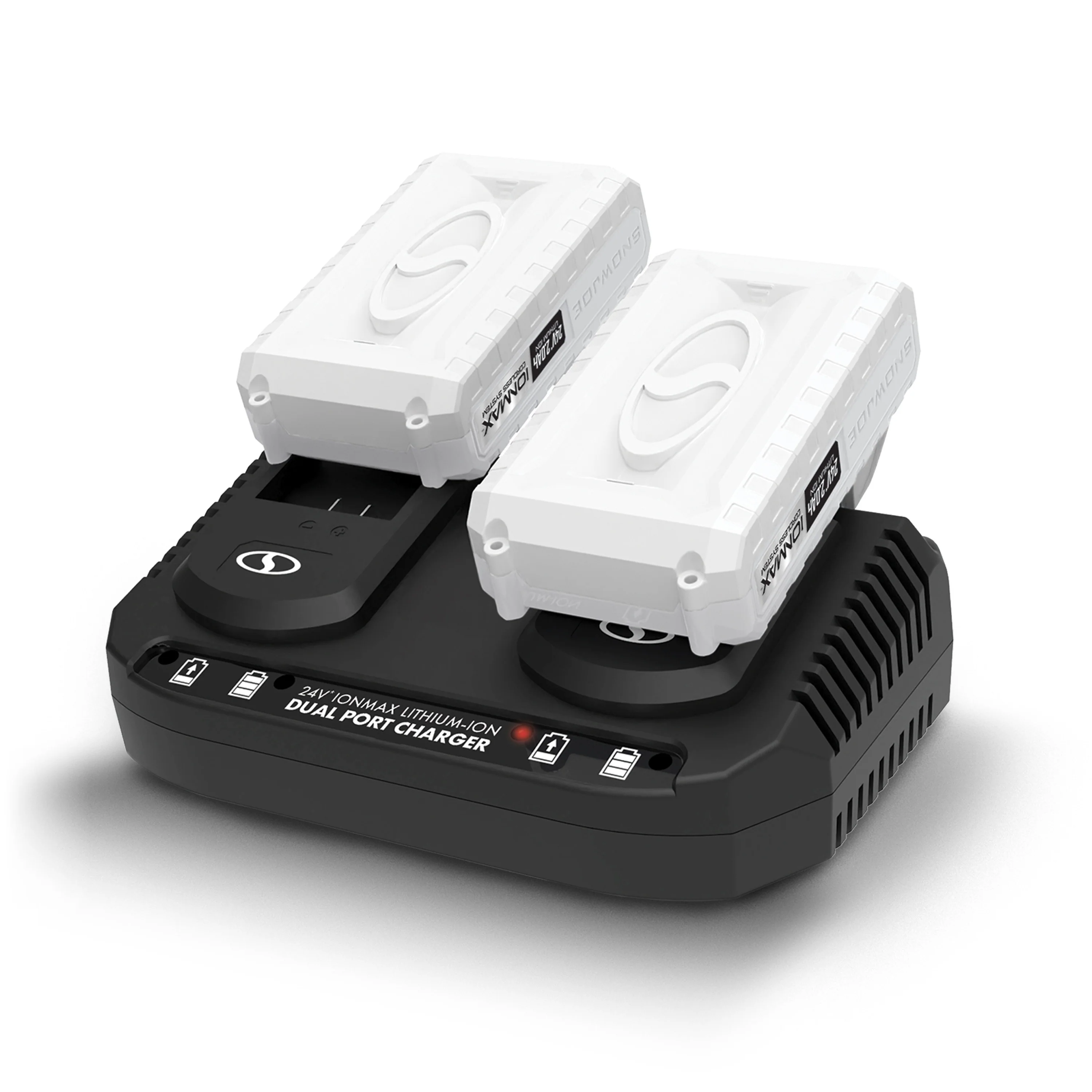 Snow Joe + Sun Joe CERTIFIED AUTHENTIC 24-Volt* Starter Kit | W/ 2 x 2.0-Ah Batteries + Dual Port Charger