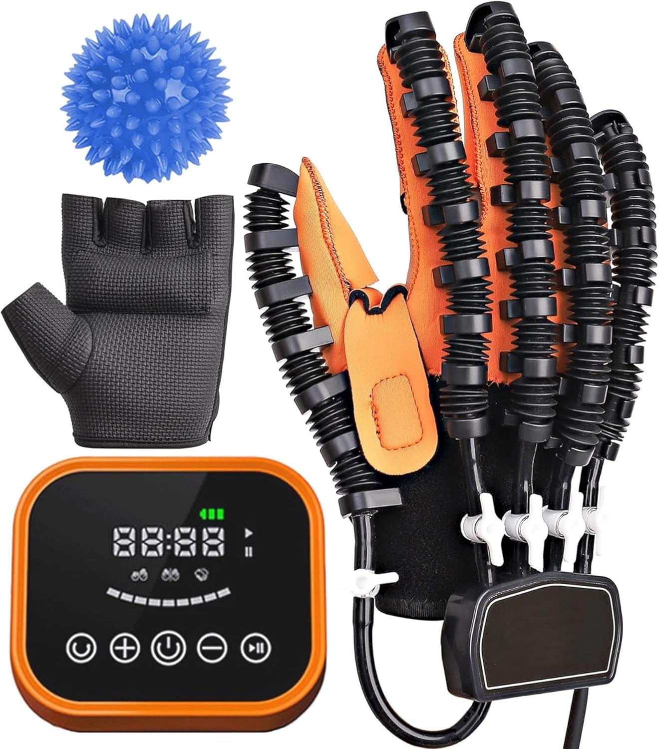 Stroke Recovery Equipment, Rehabilitation Robot Gloves, Bionic Hand Structure Exercise Strength Can Be Adjusted Rehabilitation Equipment for Senior & Arthritis Relieve Wrist Pain (Right XL)