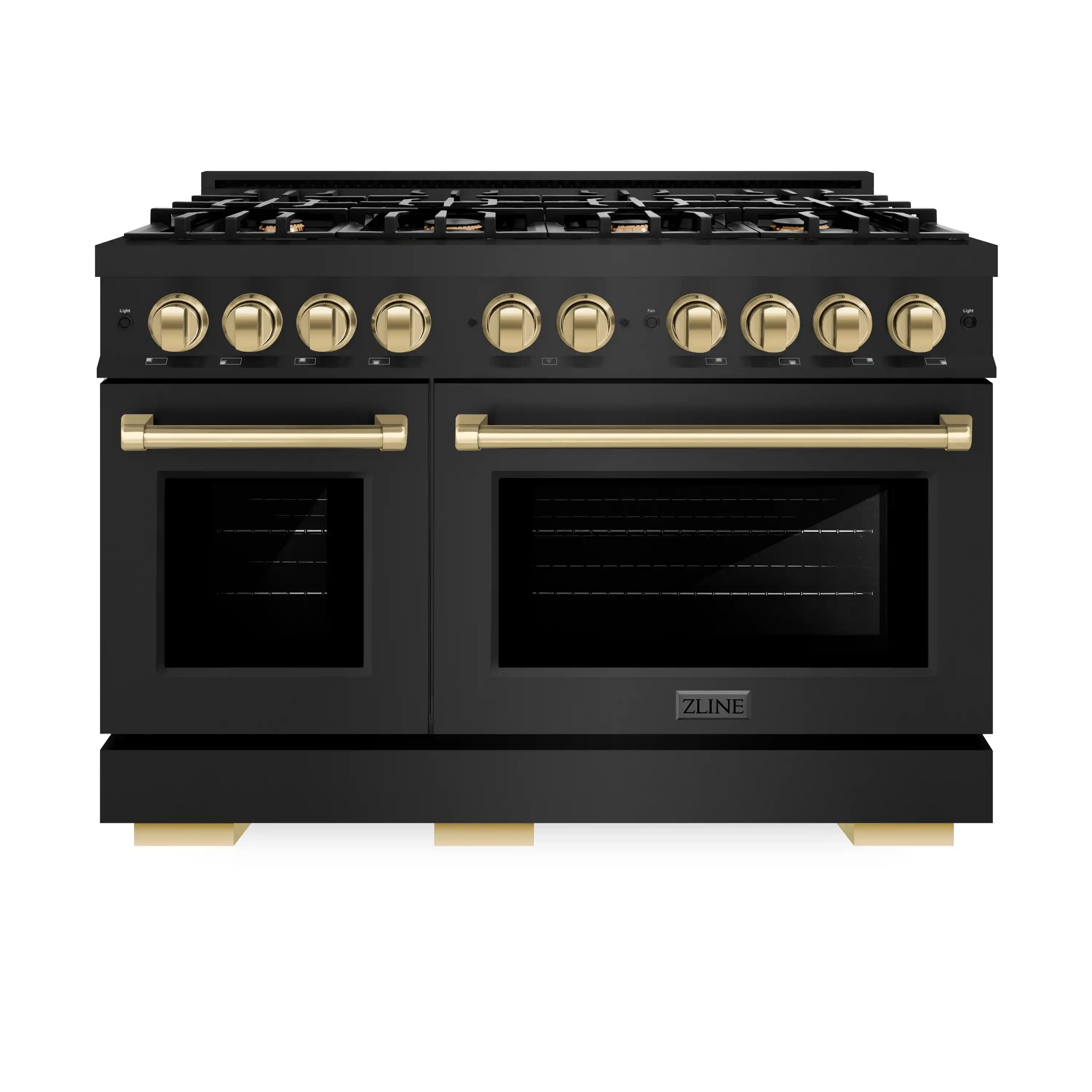 ZLINE 48-Inch Autograph Edition Dual Fuel Range in Black Stainless and Champagne Bronze (HDRBZ-48-CB)