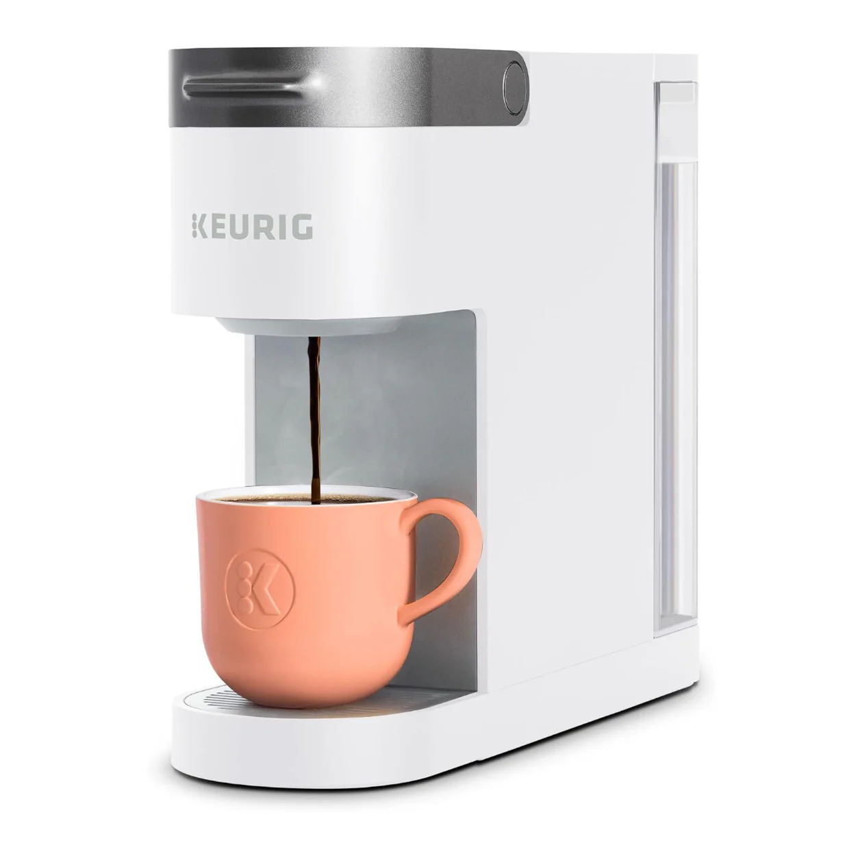 Keurig K-Slim Single Serve K-Cup Pod Coffee Maker 3 Brew Sizes (White)