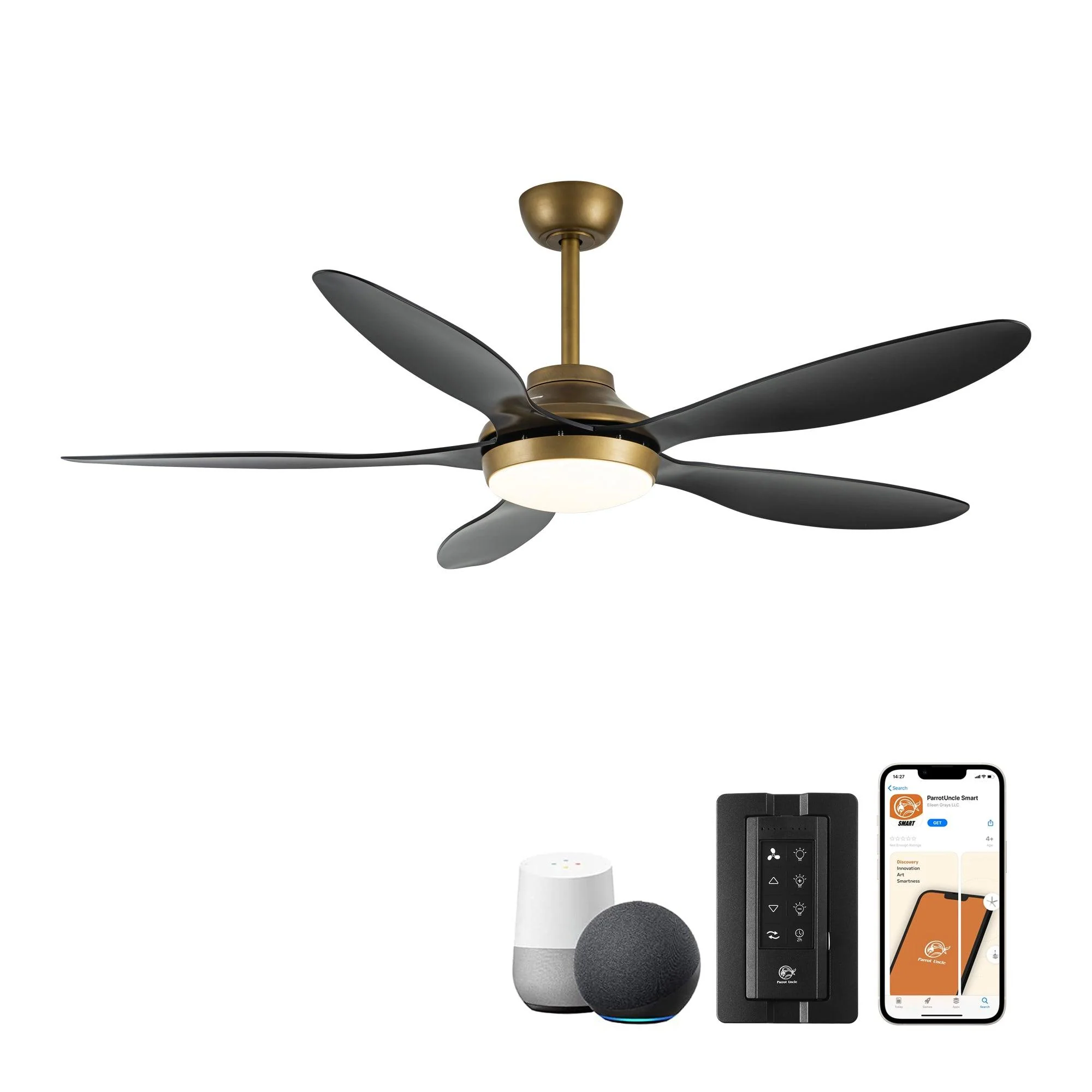 Parrot Uncle 52-Inch Punjab Smart Fan with LED Light (F6357-SMART)