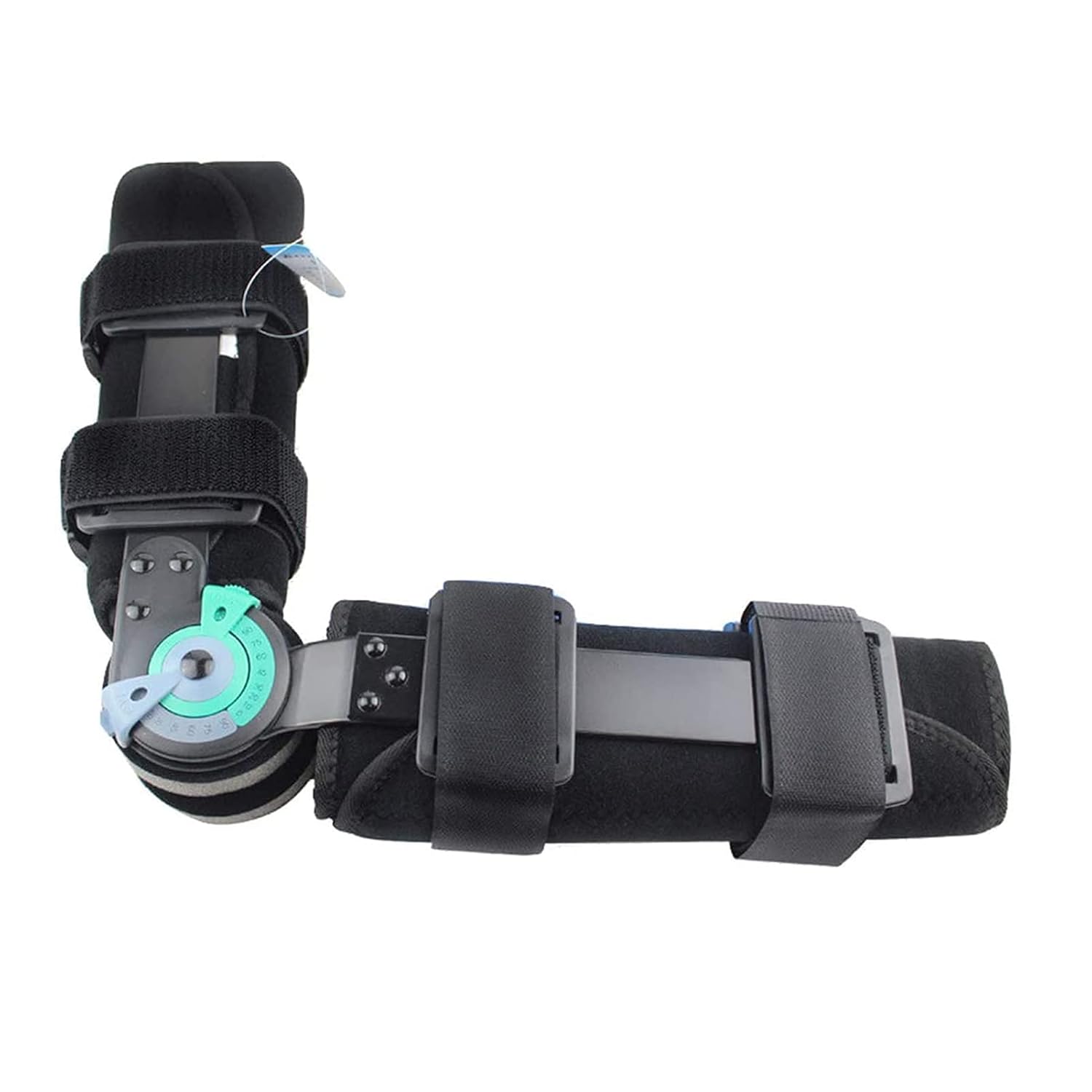 Hinged Knee Brace Adjustable Post Op Knee Support Orthosis Immobilizer Protector for Left Leg and Right Leg, Both Men and Women/Black (Black-Large