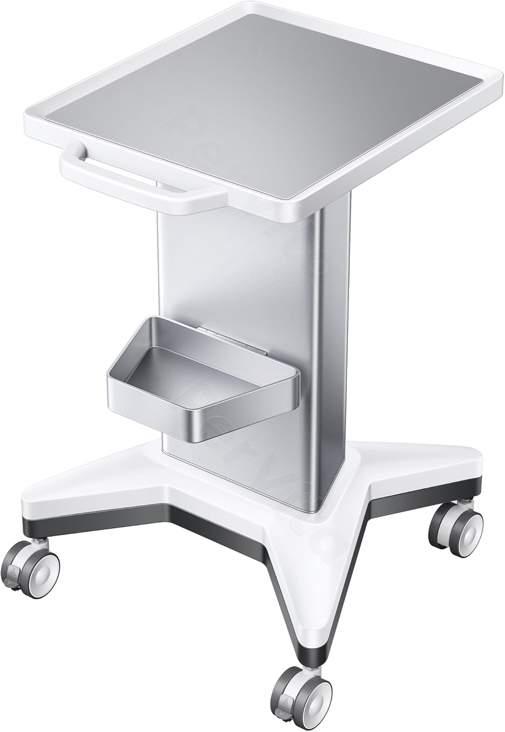 Medical Utility Cart with 4 Swivel Wheels, 100 lbs Capacity for PSP10/PSP15 Shockwave Machines, Beauty, Medical, Office & Home Use Equipment, 15.7x17.3 in Non-Slip Platform & Gel Tray