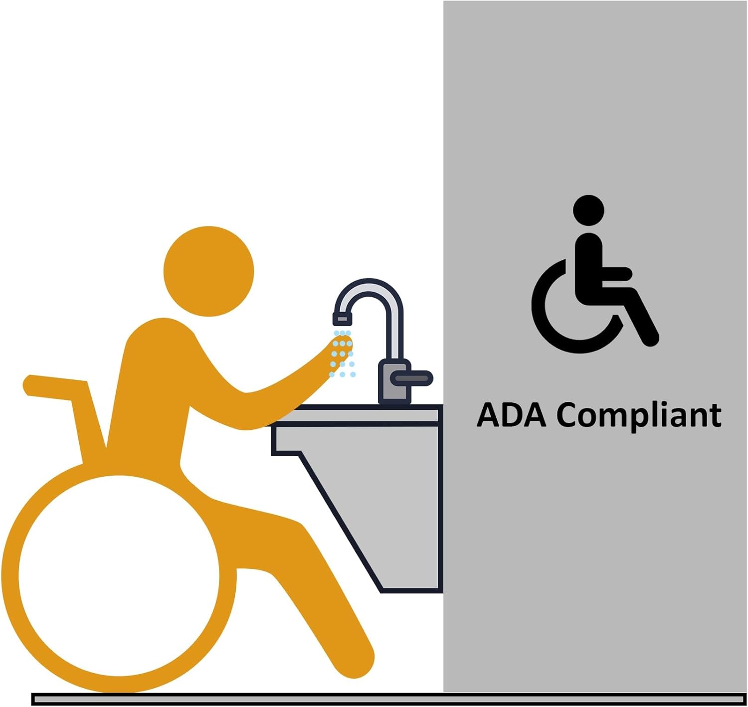 Dowell Universal ADA Vanity Support Bracket — Heavy-Duty Commercial Floating Medical Arm Mount, Metal Supports for Restroom Vanities, Shelving Units & Work Desks – 16.38