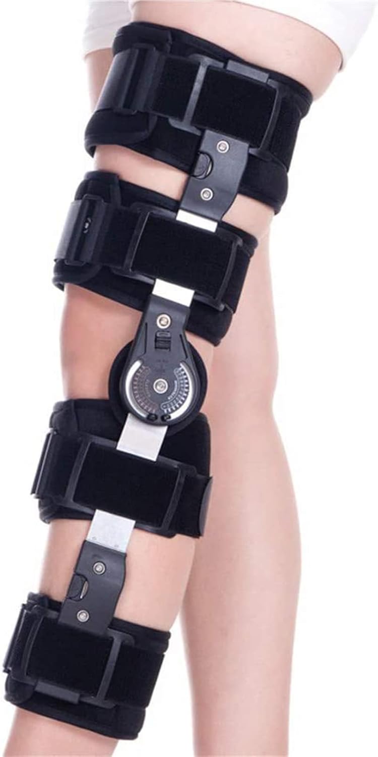 Hinged ROM Knee Brace, Post Op Knee Brace for Recovery Stabilization, Adjustable Orthopedic Support Stabilizer, Universal,Ideal for ACL/Ligament/Sports Injuries, Mild Osteoarthritis