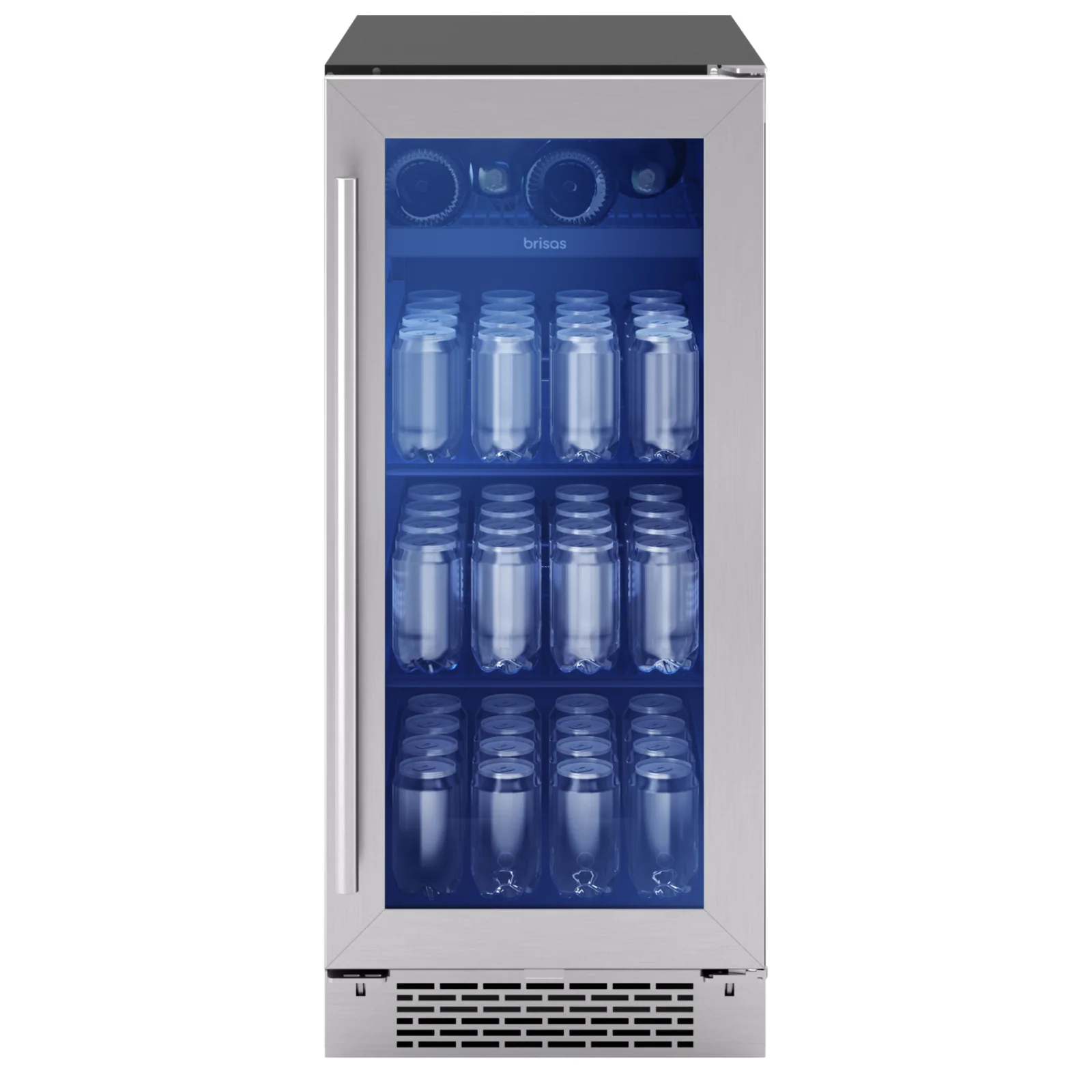 Brisas 15 in. 4 Bottle and 64 Can Single Zone Beverage Center Stainless Steel (BBV15C01AG)