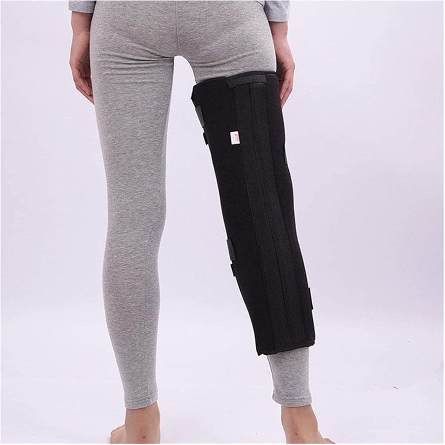 Adjustable Knee Brace Immobilizer Brace Post Op Immobiliser Knee Orthosis Before After Splint Used for Sciatica Relief,Black-Medium