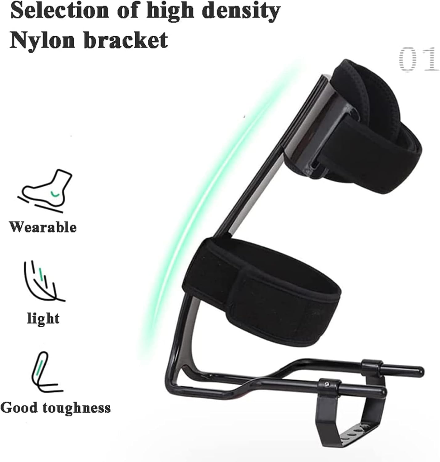 Foot Drop Orthosis, Ankle Brace Fixation Shoe Brace Support Protection, for Eases Symptoms of Achilles Tendonitis, for Hemipleia Stroke Shoes Walking, Pain Relief (S)