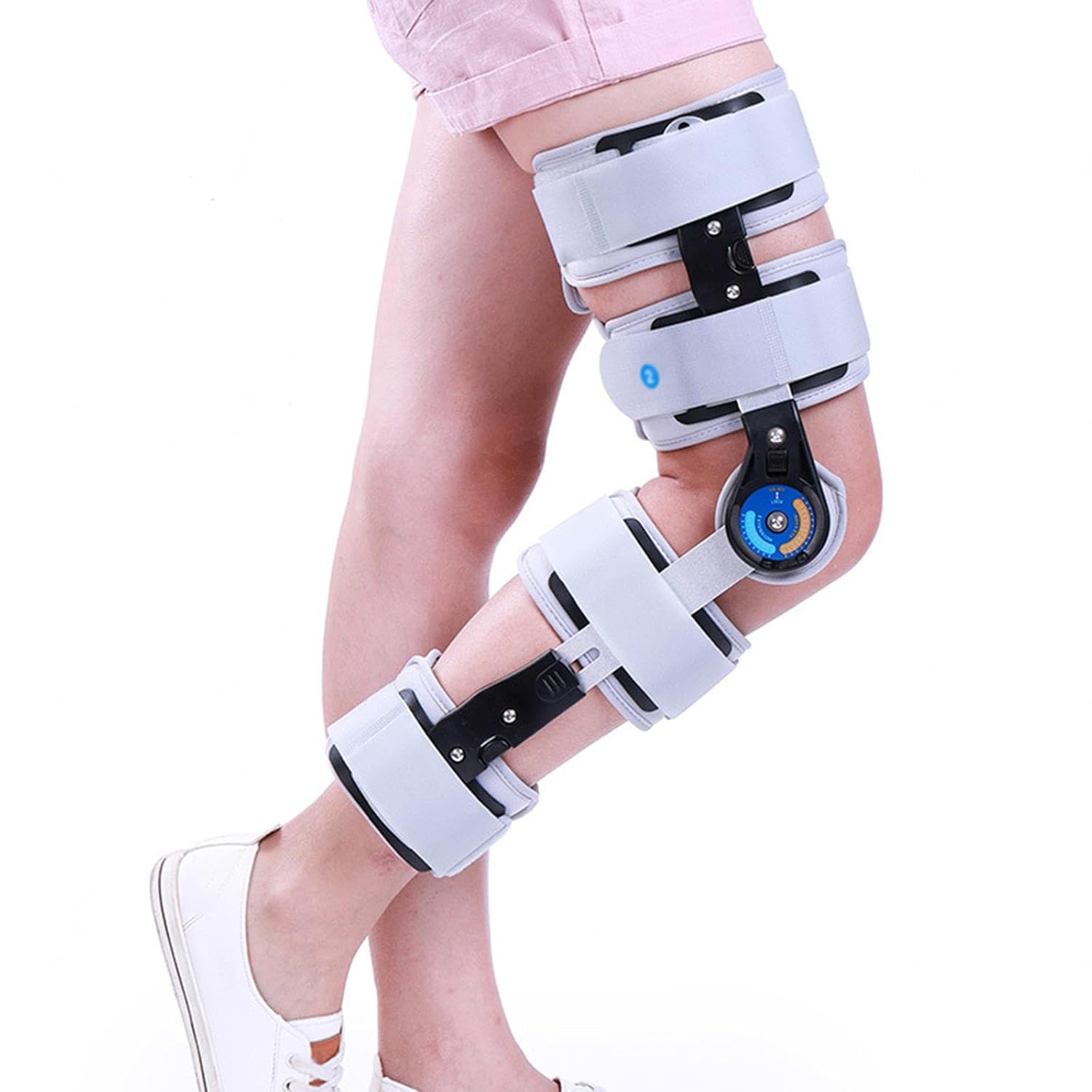Hinged Knee Brace Knee Immobilizer Post Op Adjustable Knee Leg Support Stabilizer Orthotics for Women and Men for ACL, MCL and PCLInjury,Meniscus Tear,Osteoarthritis(