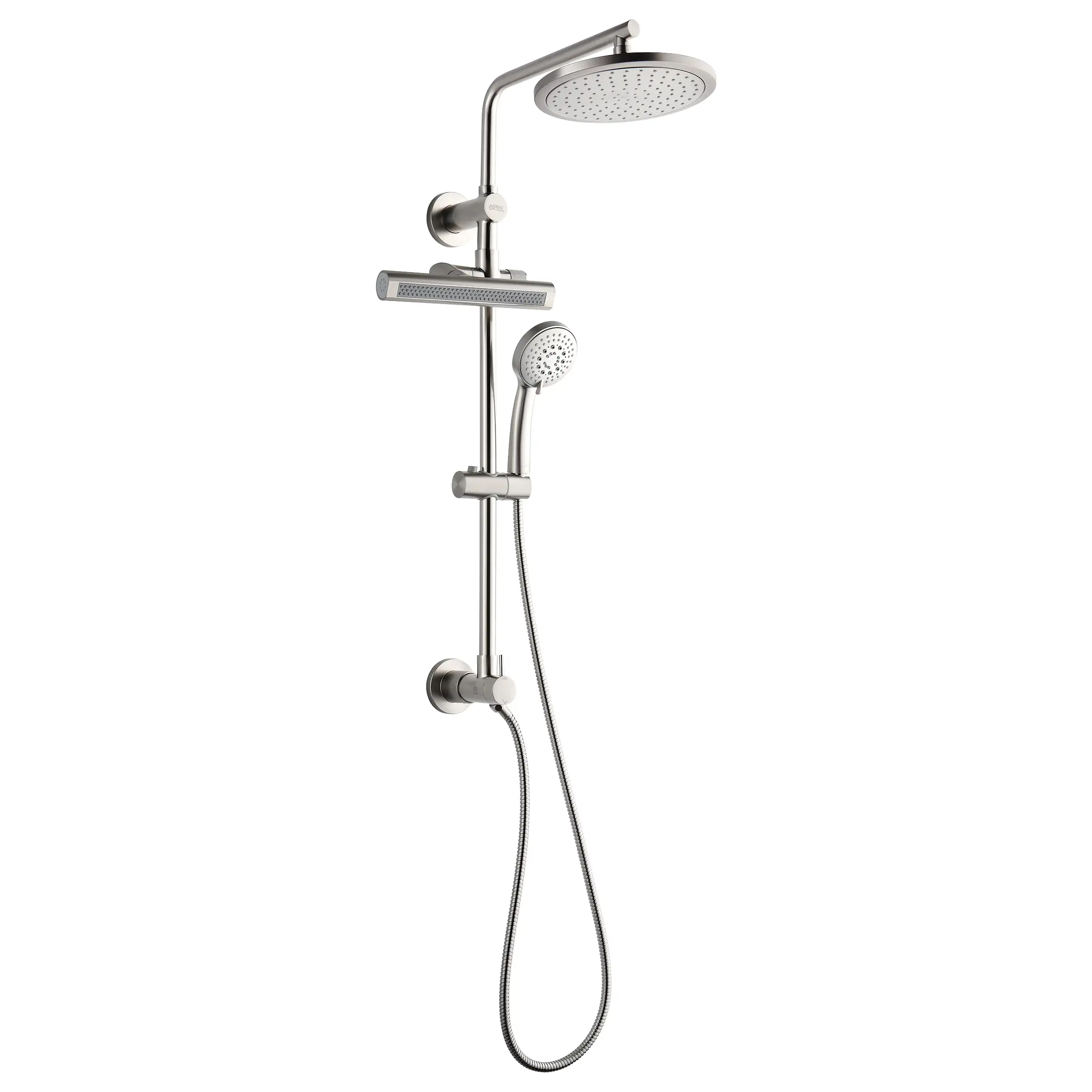 Forno Acqua Fall 9-Inch Overhead Rainfall Shower with 2.5 GPM Flow Rate, Handheld, Body Jets in Brushed Nickel (SCW1BN-S2)