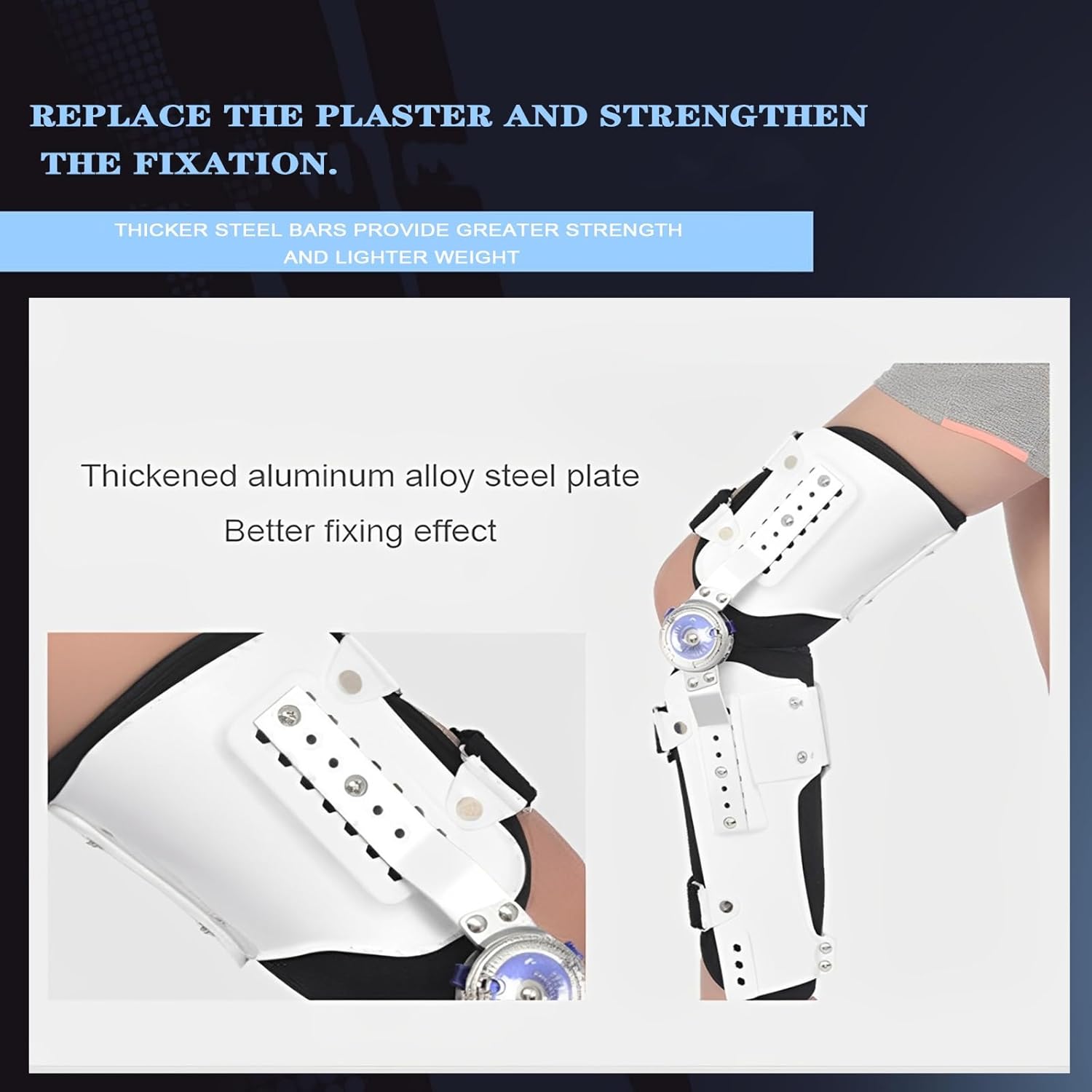 Knee immobilizer unloader knee brace Adjustable Folding Foot Support Protection Full Legs Joint Fixator Stabilizer with 6 Compression Straps, Mobility Aid for Added Support Comfort Women and Men(Adjus