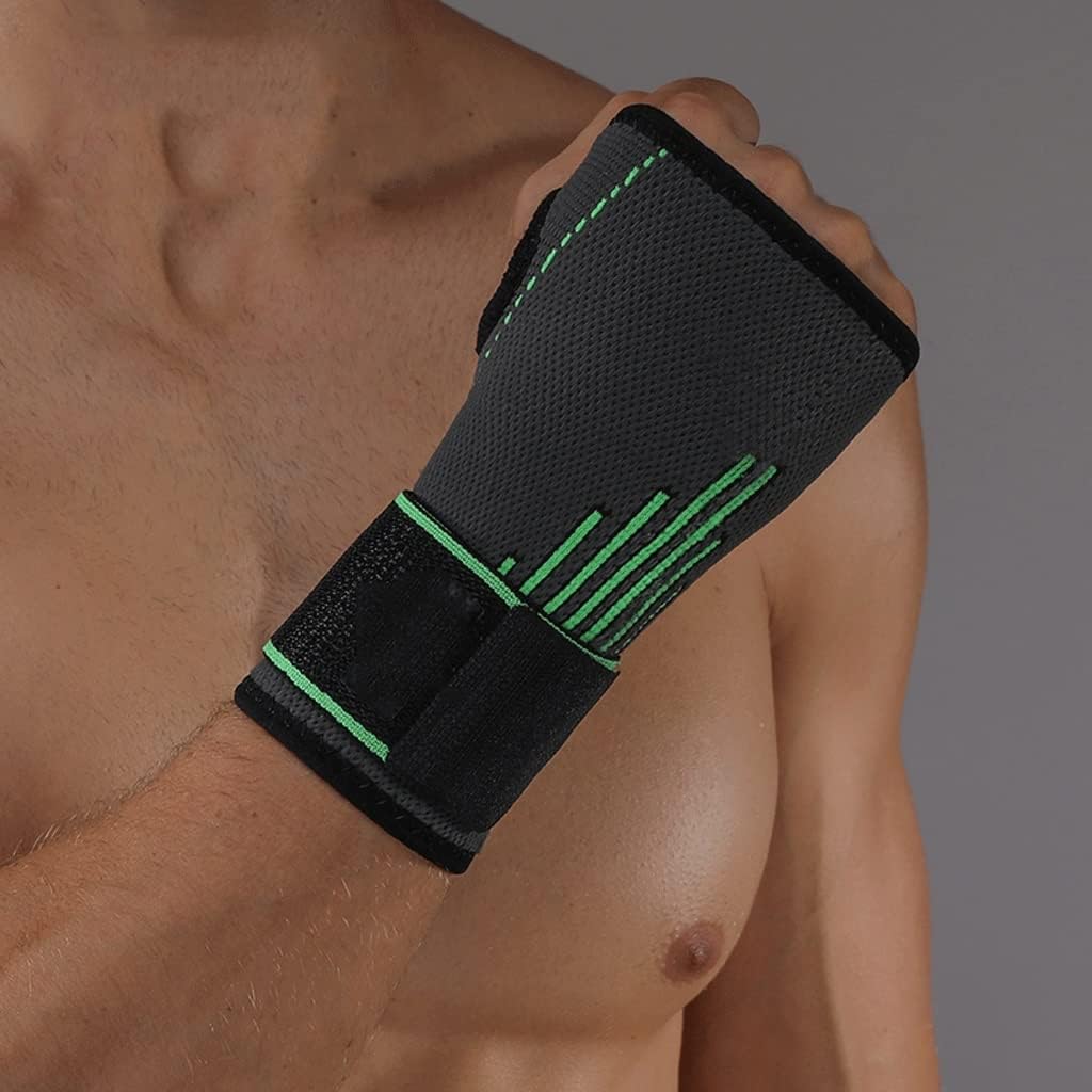 1PC Professional Wrist Support Adjustable Sport Wristband Sports Fitness Accessories Basketball Sports Safety Protector(Bandage Green,XXL-XXXL)