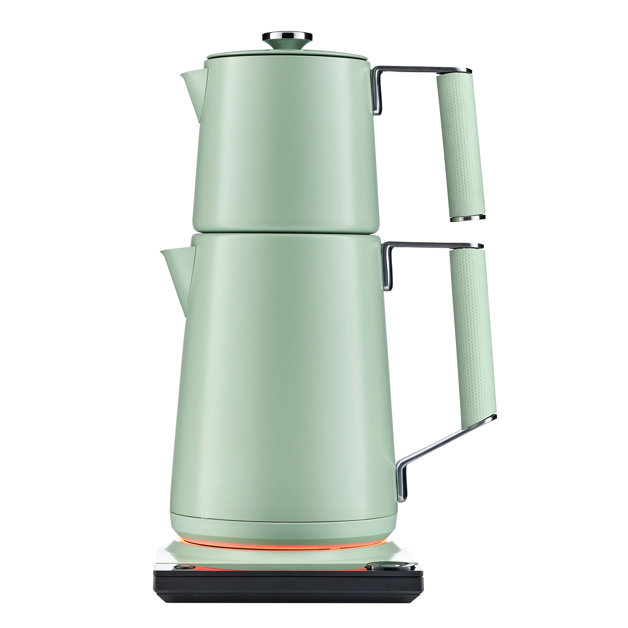 SAKI Turkish Tea Maker Machine Pro, Electric Double-Pot Teapot 1.75L 120V, 120 Min Keep-Warm, Stainless Steel BPA-Free, Auto Shut-Off & Boil-Dry, LED Brew Ring