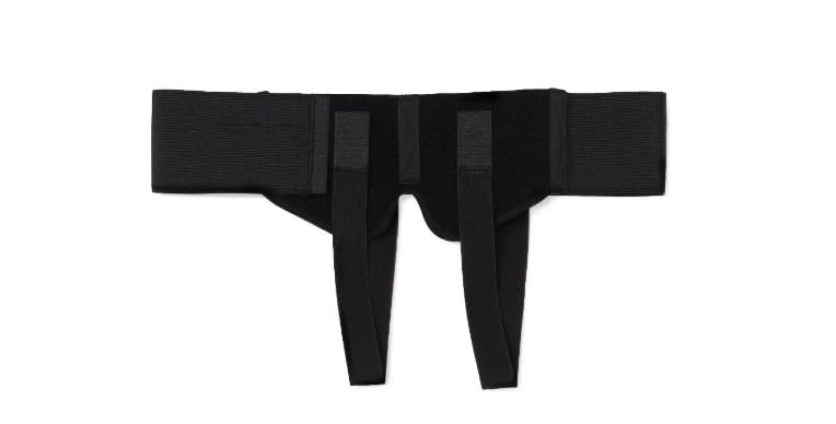 CURAD Hernia Belt with Removable Compression Pads, Hook-and-Loop Closure, Elastic, Black, Size L, Retail Packaging, 4 Belts/Case