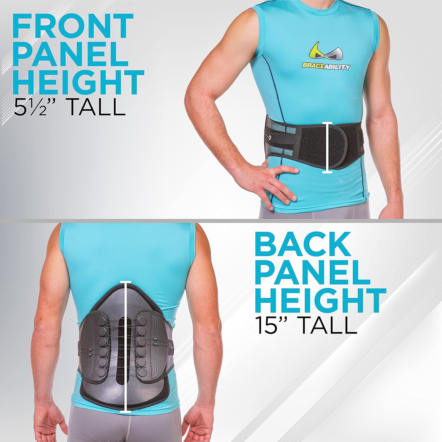 BraceAbility Lumbar Decompression Back Brace - Adjustable Semi-Rigid Lumbosacral Corset Belt for Discectomy, Laminectomy, Disc Injury, Back Muscle Spasms, Pre and Post Spine Surgery Protection (Large)