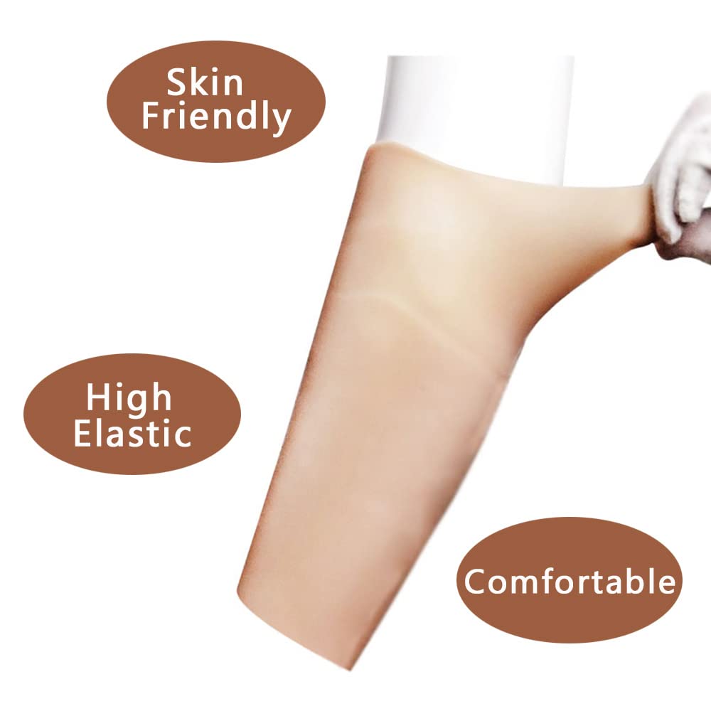 Liifun Silicone Calf Pads Leg Onlays Calf Corrector for Bow Skinny Legs Cover Birthmark Scars Tattoo (0.79in thickness a pair, Beige)