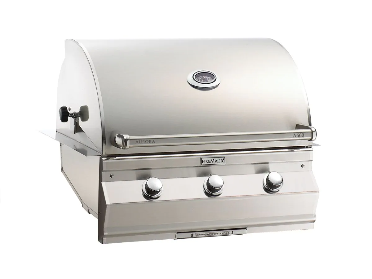 Fire Magic Aurora A660i 30-Inch Propane Gas Built-In Grill with 1 Sear Burner and Analog Thermometer (A660I-7LAP)