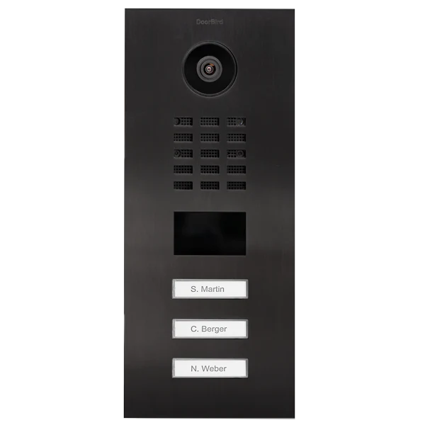 DoorBird D2103V IP Video Door Station, 3 Call Button in Titanium