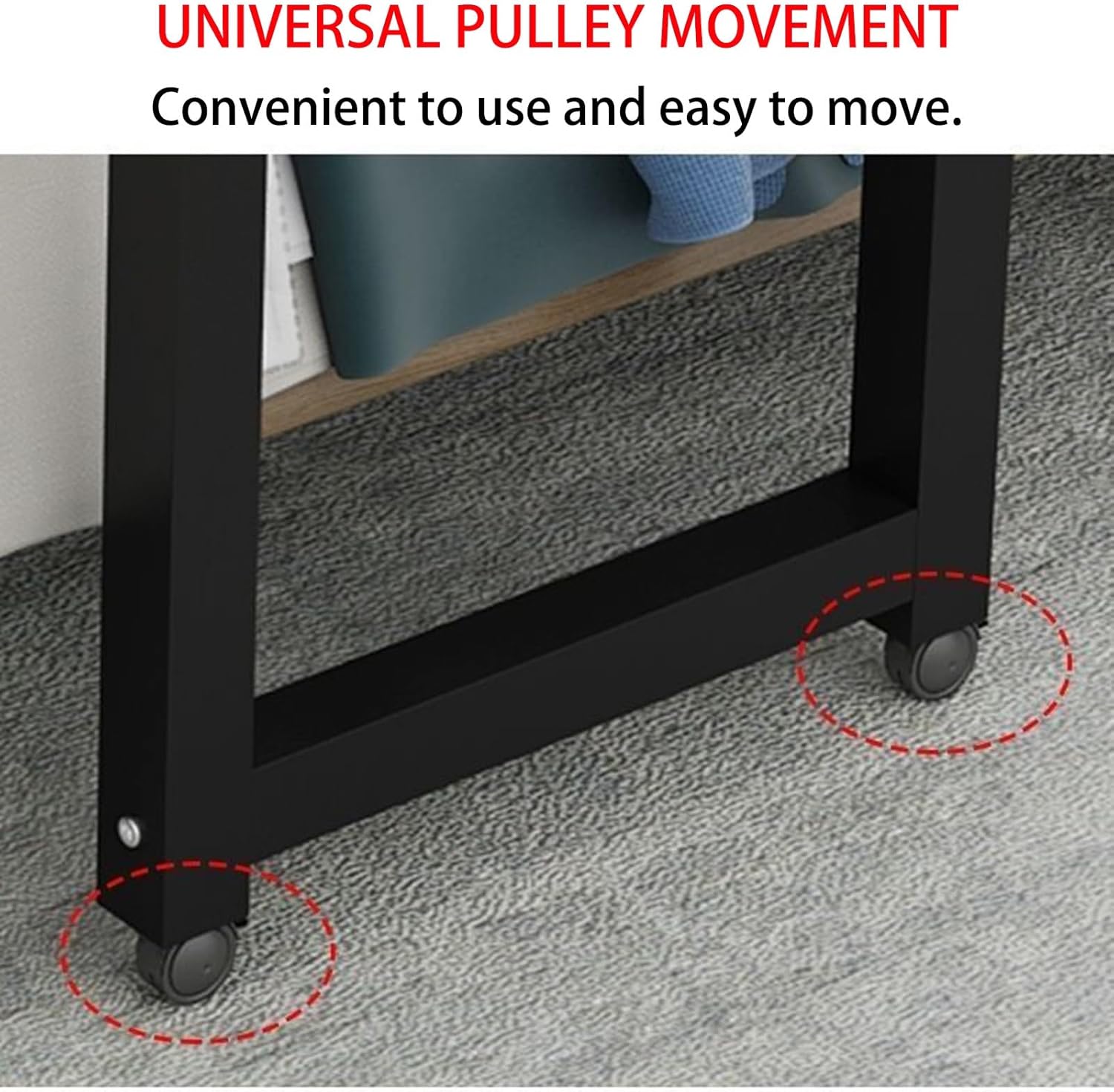 Generic Overbed Table,Over Bed Table with Wheels Adjustable Height,Rolling Bed Table,Large Bed Desk with Surrounding Baffle,Works As Bar Table, Dining Table Or Laptop Bed Table, Pink+white Frame