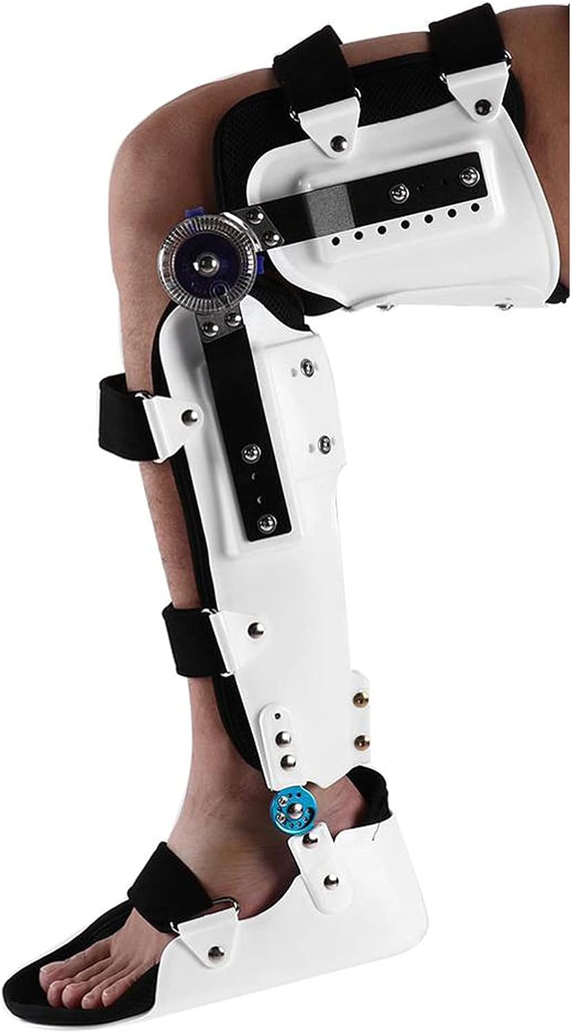 Leg Orthosis Brace with Walking Boots Adjustable Knee Fixed Support Brace Joint Leg Orthotics Support Protector Stabilizer Fracture Fix Rehabilitation,Left feet (Right Feet