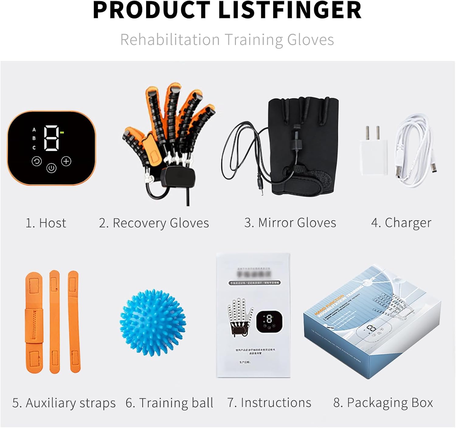 gaoxiao Hand Function Rehabilitation Robot Gloves, Recover Gloves for Hemiplegia Stroke Paralysis Patients, Left Right Finger and Hand Function Trainer Therapy Recovery Equipment A Left Hand M