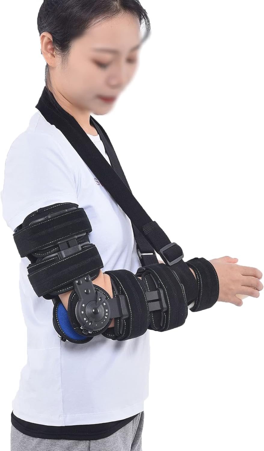 Hinged ROM Elbow Brace for Dislocated Arm Injury Recovery Pain Relief Adjustable Elbow Splint Immobilizer for Post Elbow Brace Stabilizer Splint Arm Injury Recovery Support