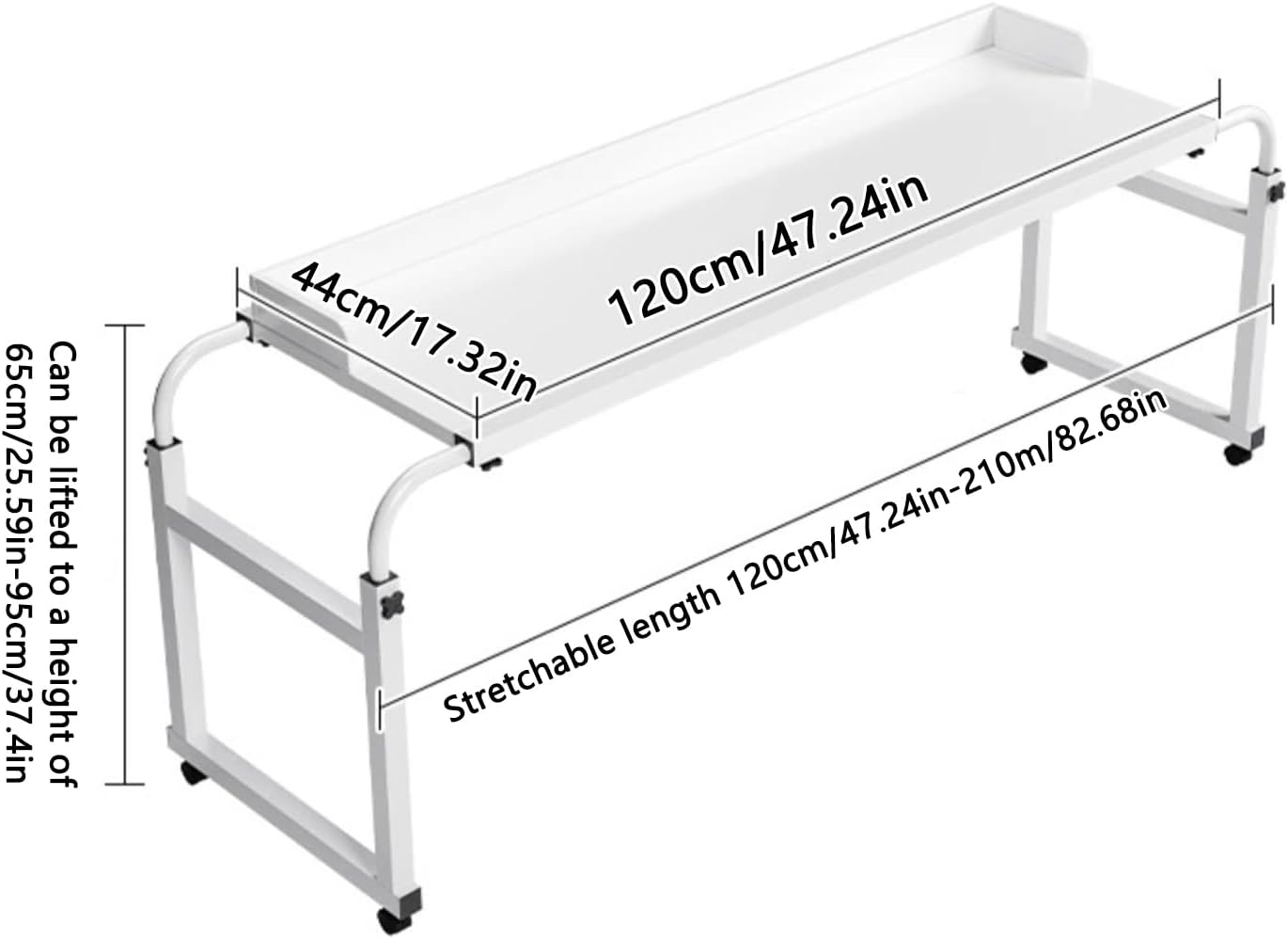 Hospital Table Over Bed for Home Use Swivel,Over The Bed Table with Wheels,Adjustable Height Table,Hospital Bed Table,Chair Cart,Laptop Desk for Bed,Recliner Table,Perfect for Hospital Famil