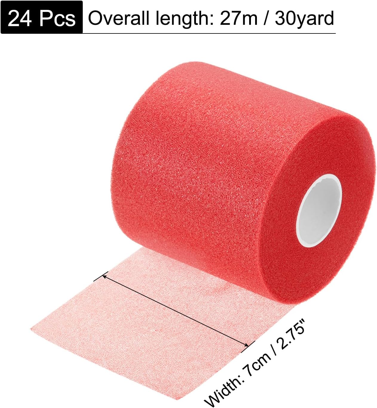 MECCANIXITY 24 Rolls Pre Wrap Athletic Tape 30 Yard x 2.8