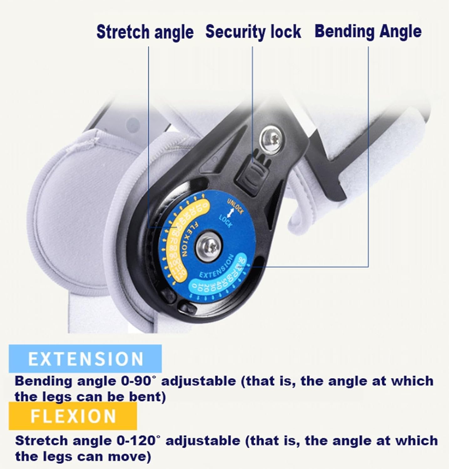 Hinged Knee Brace Knee Immobilizer Post Op Adjustable Knee Leg Support Stabilizer Orthotics for Women and Men for ACL, MCL and PCLInjury,Meniscus Tear,Osteoarthritis(