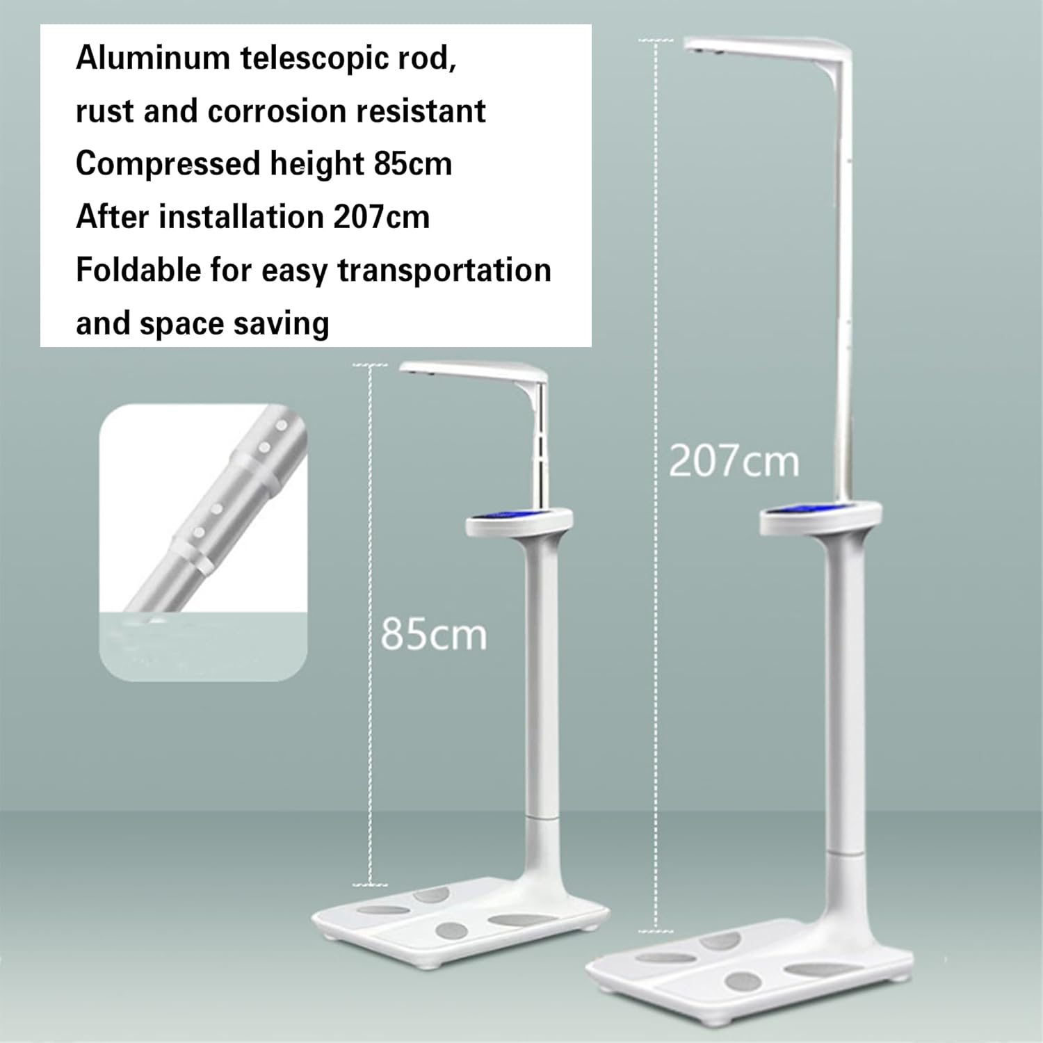 Professional Digital Height & Body Fat Analyzer - Retractable Medical Scale with Voice Announcement, 440lbs/200kg Weight Capacity - Calculator for Home, Gym, School & Clinic Use