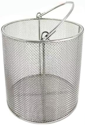 304 Stainless Steel Sterilization Basket, Perforated Lab Instrument Holder, 0.24in Mesh, Durable Surgical Tool Organizer (20x20cm)