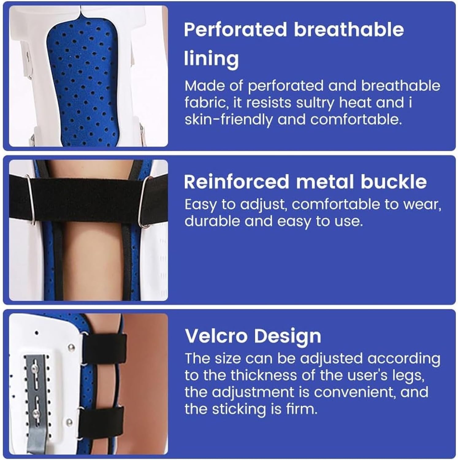 Knee Joint Fixed Full Leg Brace, Adjustable Post Op Knee Support Immobilizer, Breathable Thigh Knee Ankle Foot Supports Orthosis, for Leg Fracture Postoperative Rehabilitation- Universal Size(Right,Me