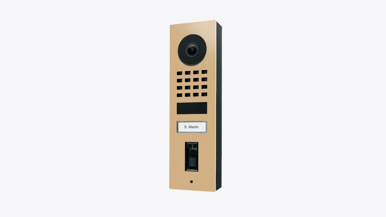 DoorBird D1101FV Fingerprint 50 Surface-Mount IP Video Door Station in Beige, RAL 1001