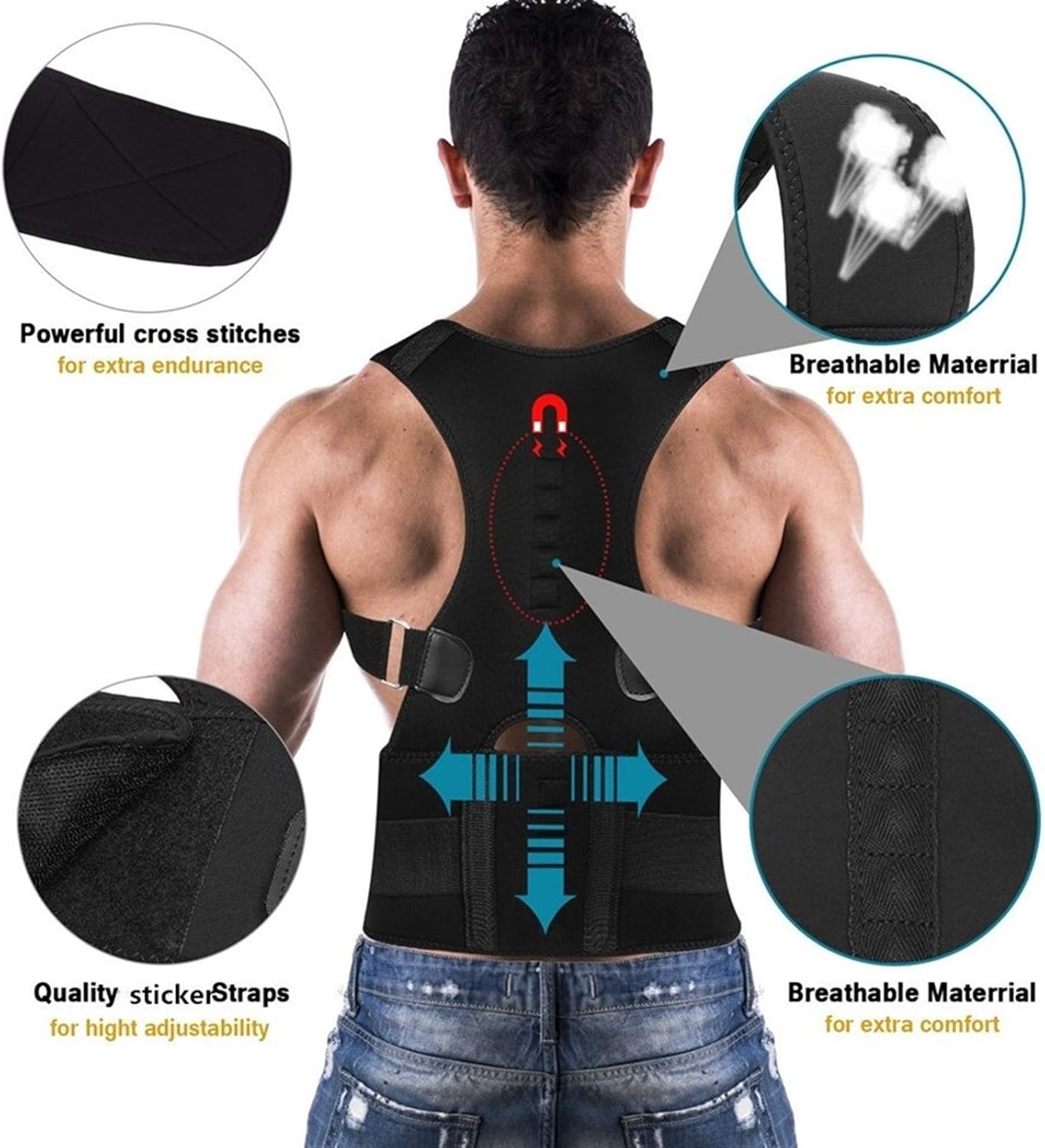 Posture Corrector Shoulder Bandage Corset for The Back Orthopedic Posture Correction Lower Back Support Belt for Men Women,White-XL,White-XL