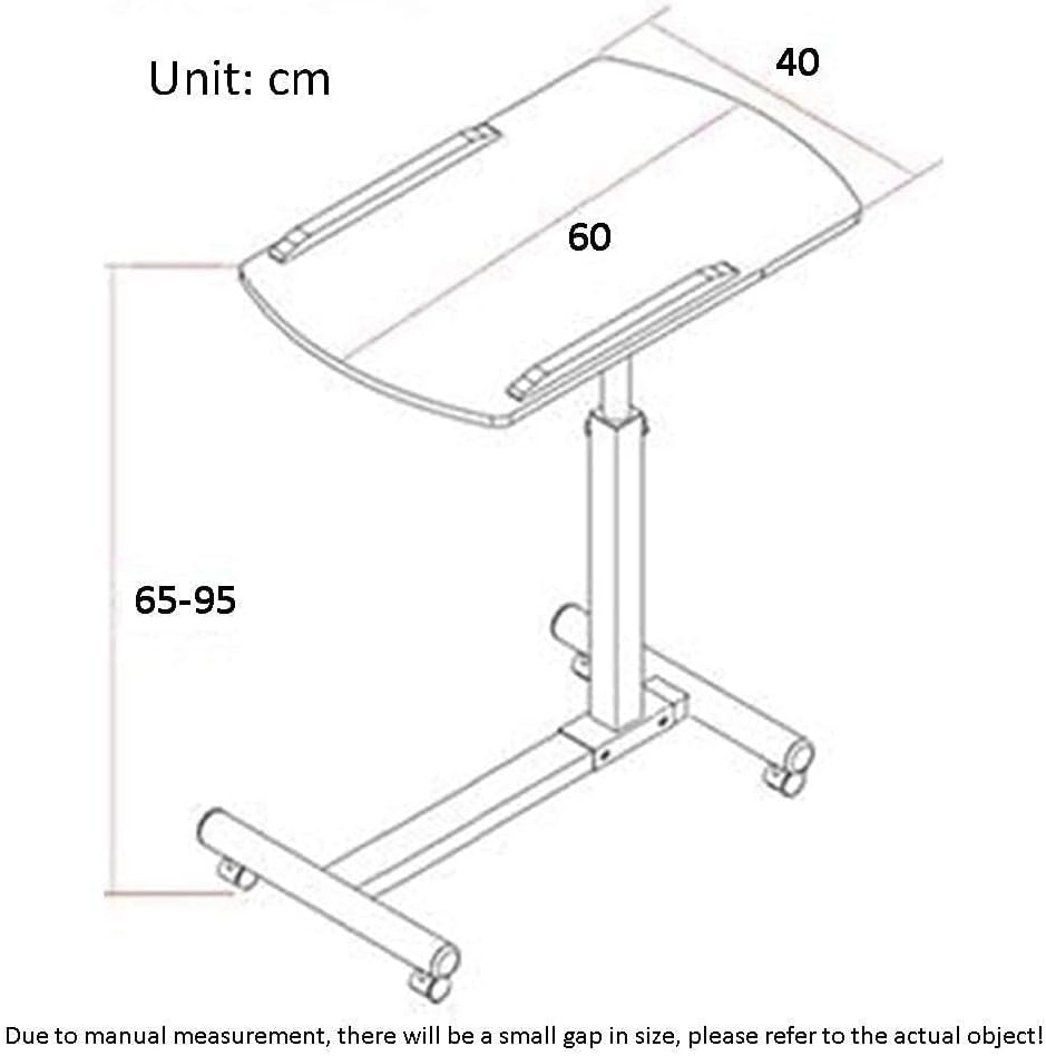 Overbed Table Adjustable Laptop Stand Desk, Height Adjustable for Bedroom, Living Room, Balcony, Bedside, Nursing Home Use (Color White)