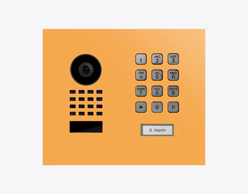 DoorBird D1101KH Modern Flush-Mount IP Video Door Station in Saffron Yellow, RAL 1017